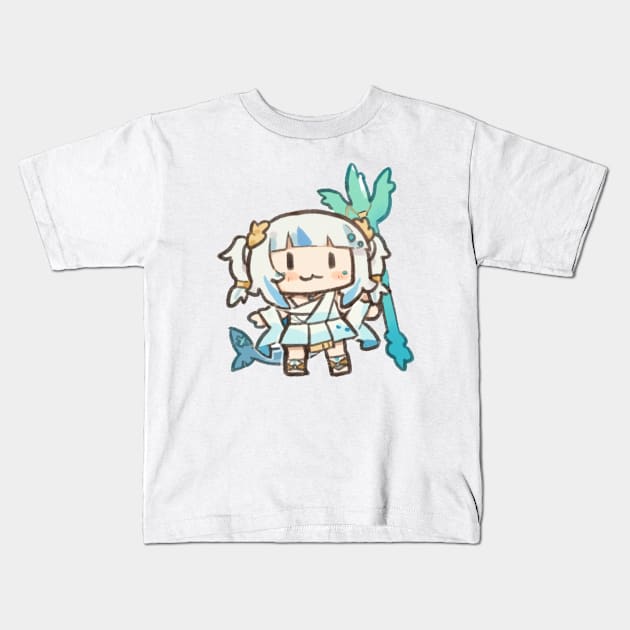 Smol Gawr Gura Kids T-Shirt by Ghazinagato